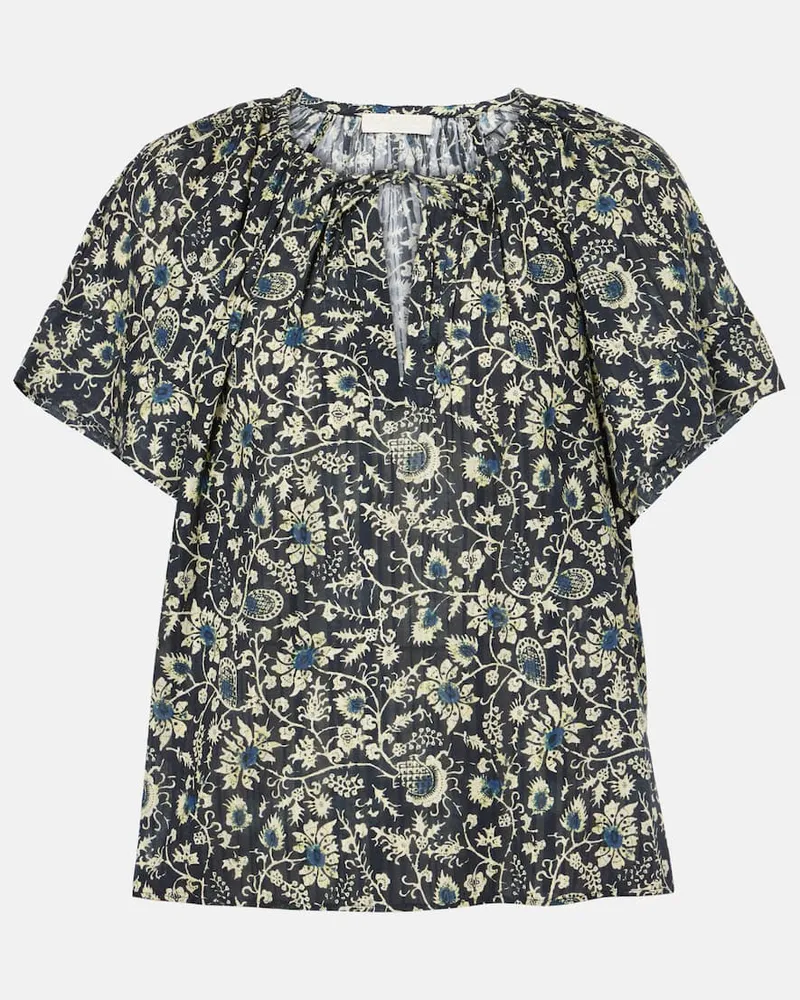 Ulla Johnson Bedrucktes Top Sena aus einem Baumwollgemisch Multicolor