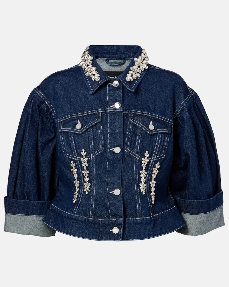 Simone Rocha Jeansjacke Turbo mit Kristallen Blau
