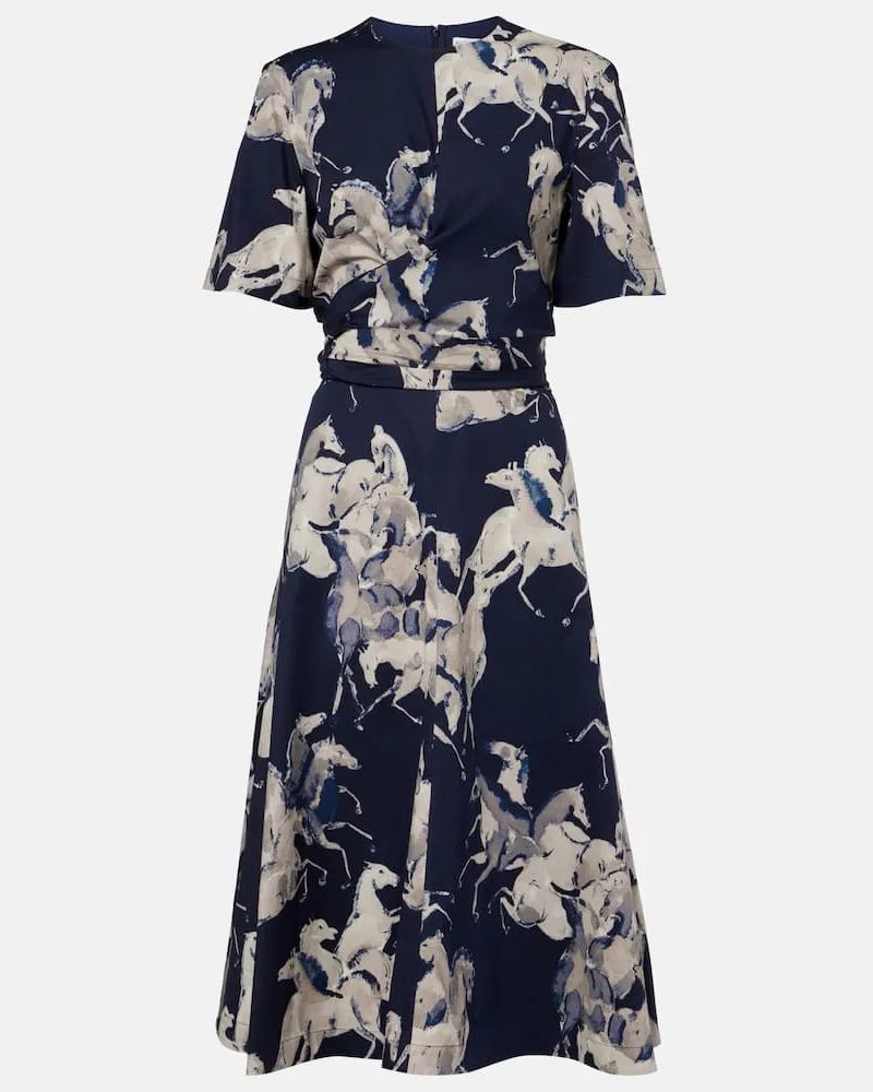 Altuzarra Wickelkleid Kirsty aus einem Baumwollgemisch Blau