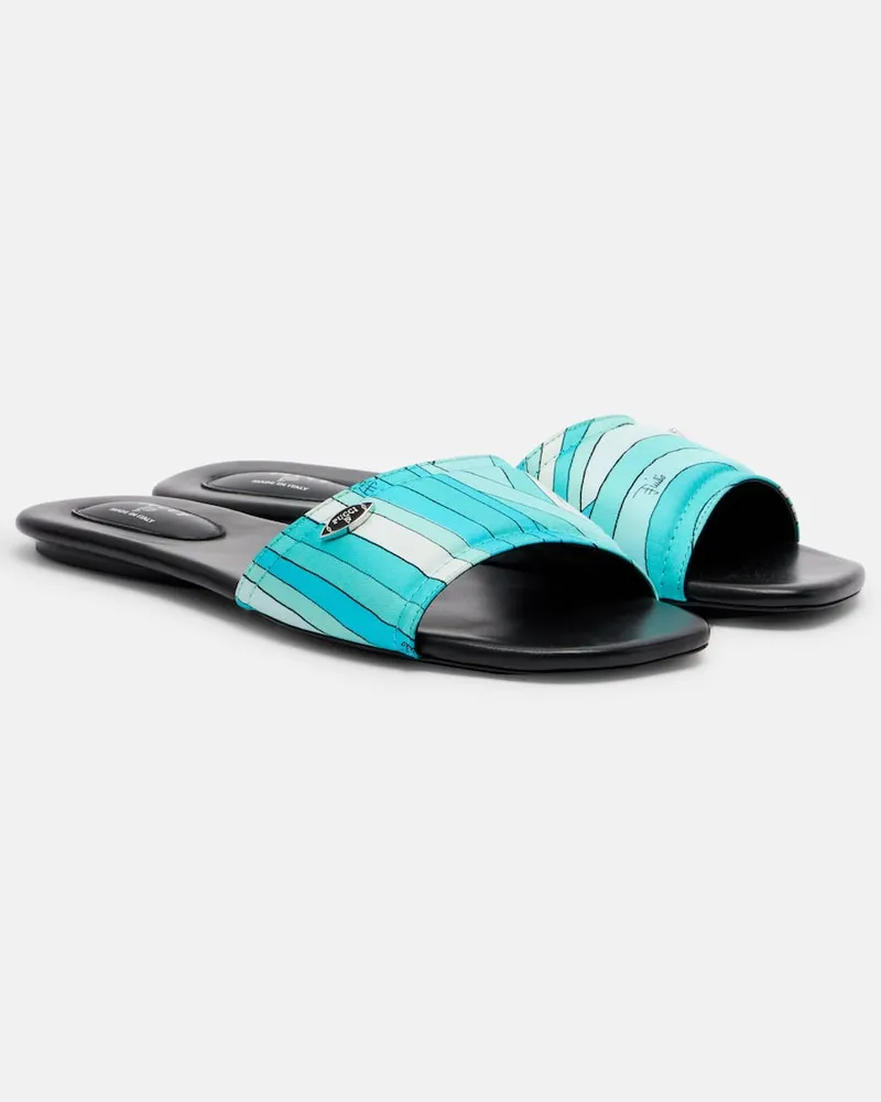 Emilio Pucci Pantoletten Yummy Iride Blau