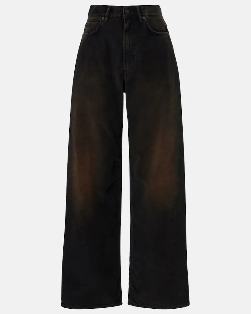 Acne Studios Wide-Leg Mid-Rise Jeans Schwarz