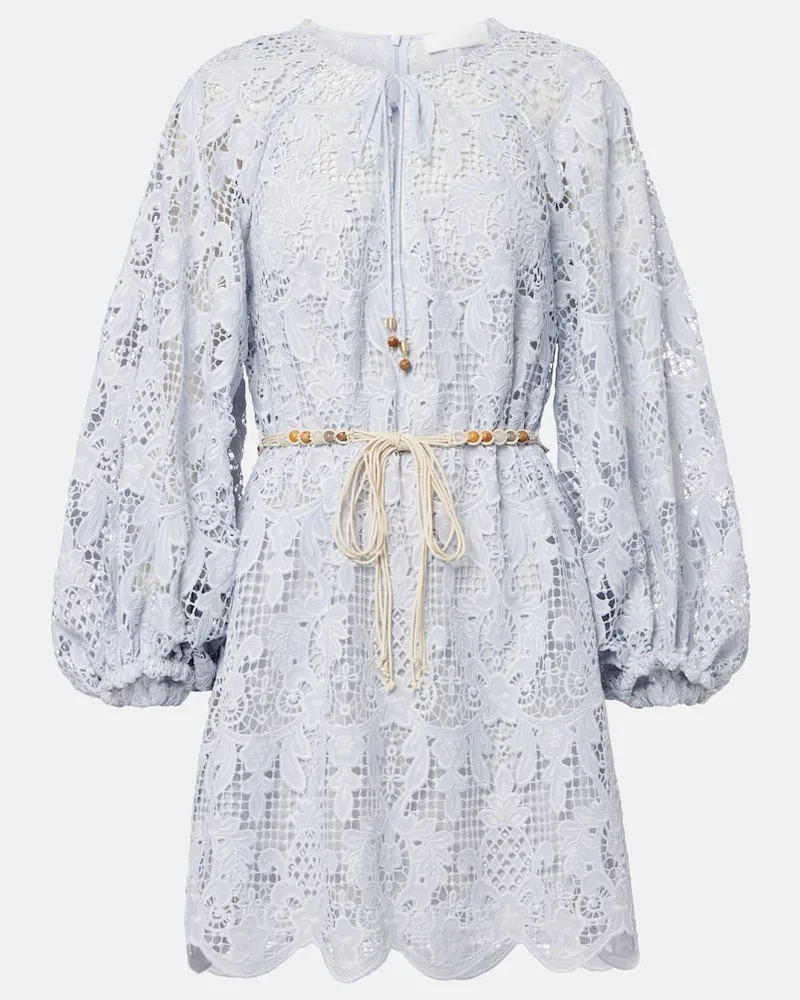 Zimmermann Minikleid aus Spitze Blau