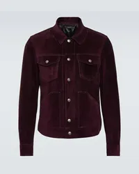 Tom Ford Jacke Western aus Veloursleder Burgund