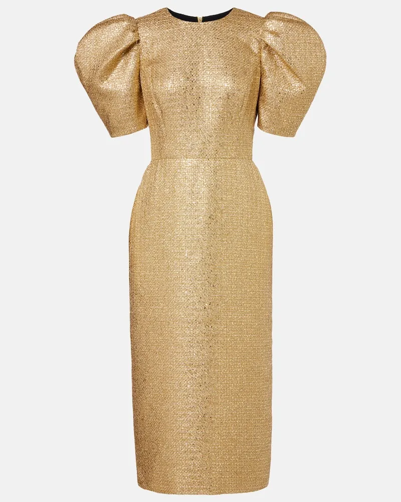 Carolina Herrera New York Midikleid aus Tweed Gold