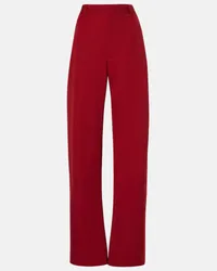 Bottega Veneta Gerade High-Rise-Hose aus Woll-Twill Rot