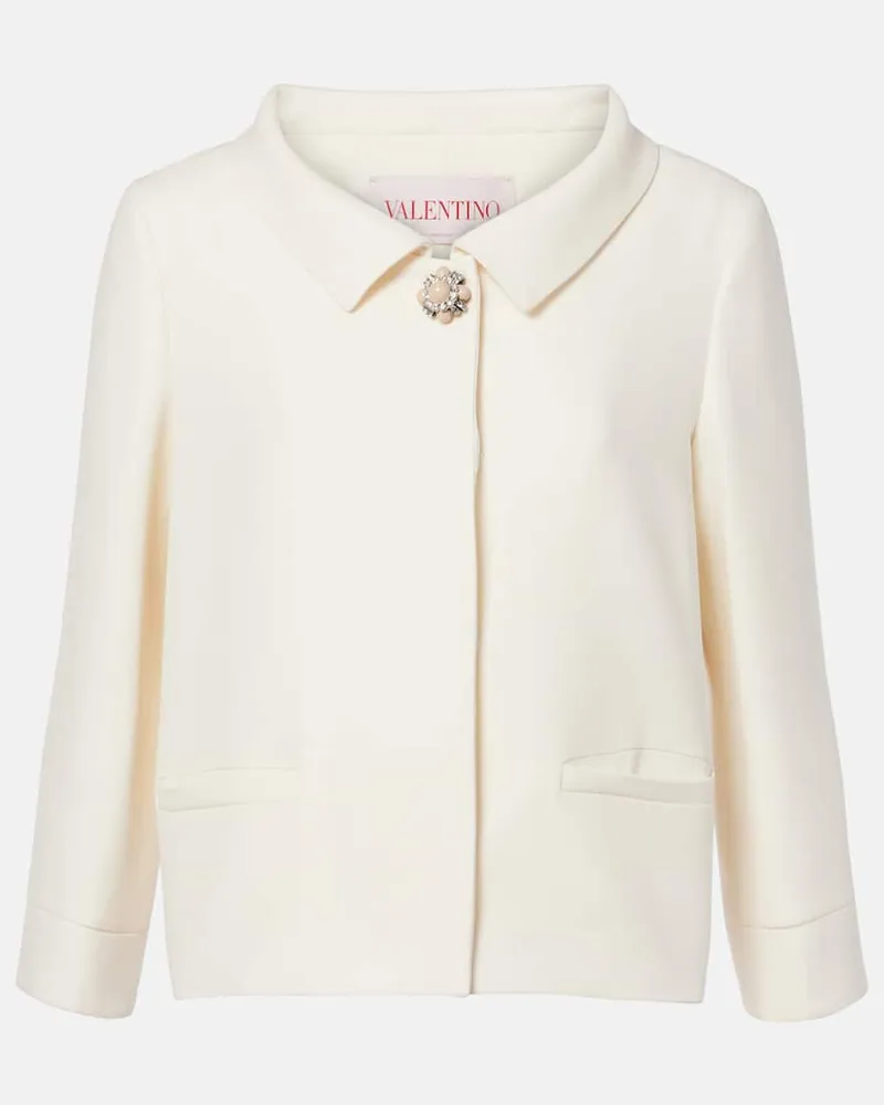 Valentino Garavani Jacke aus Crepe Couture Weiß