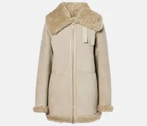 Lederjacke mit Shearling