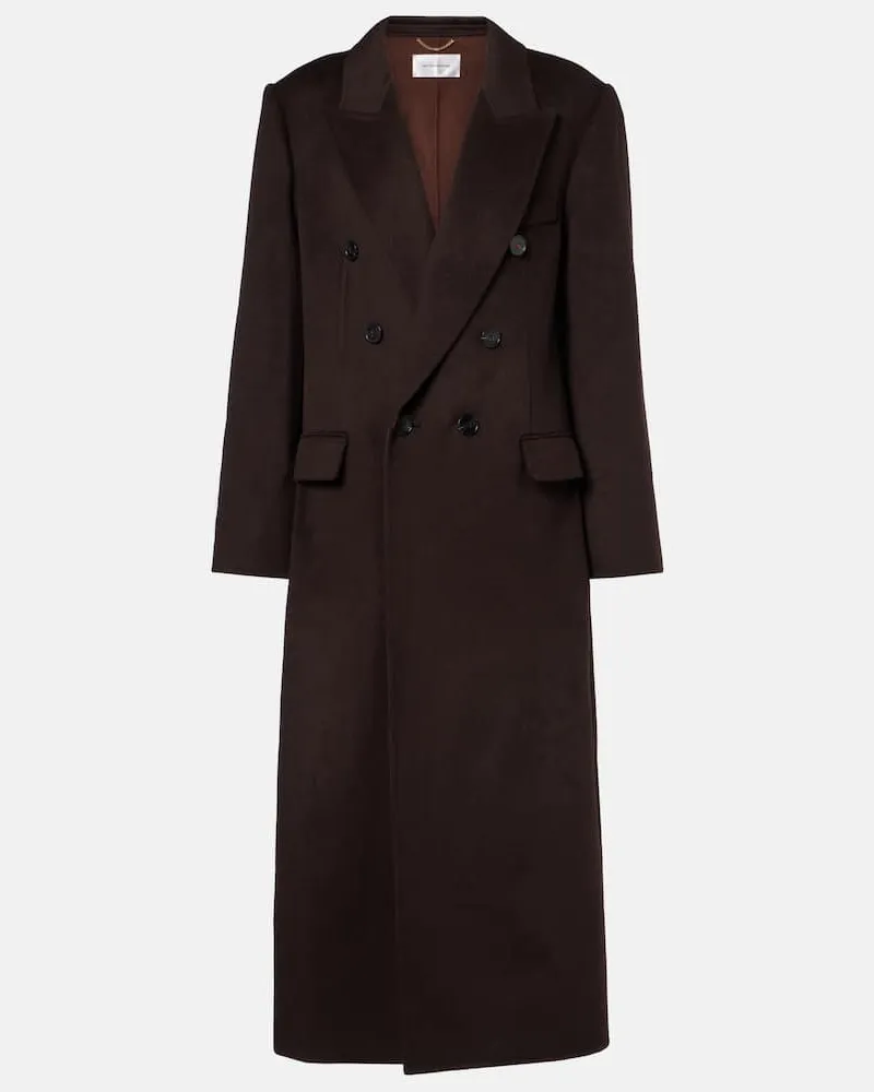 Victoria Beckham Mantel aus Wolle und Kaschmir Braun