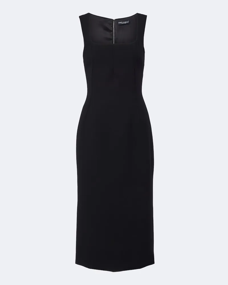 Dolce & Gabbana Midikleid aus Schurwolle Schwarz