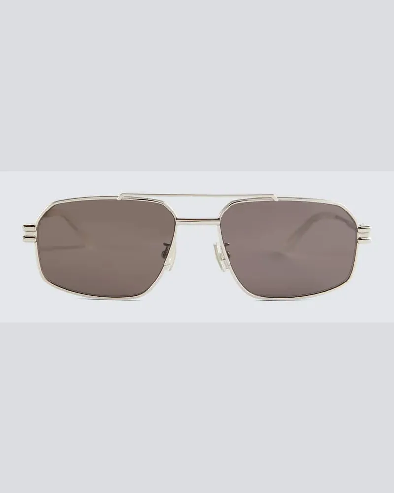 Bottega Veneta Aviator-Sonnenbrille Silber