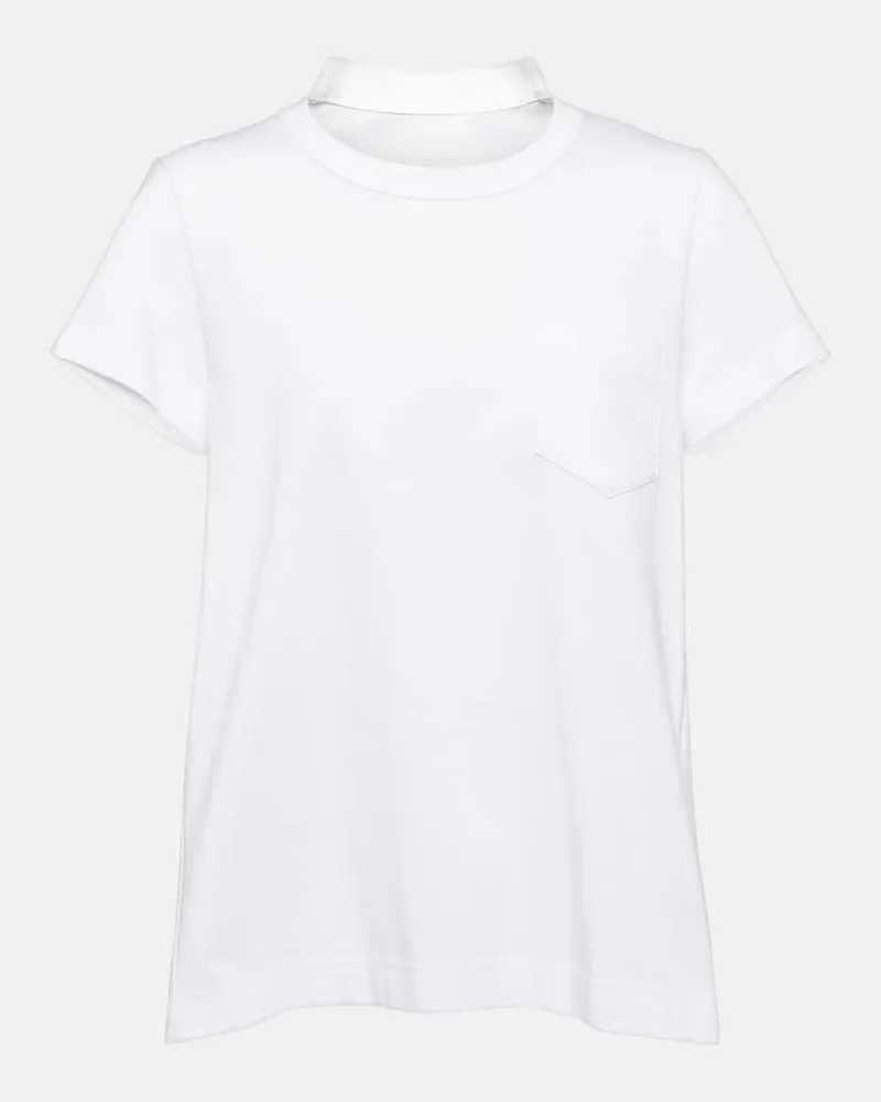 Sacai T-Shirt aus Baumwoll-Jersey Weiß
