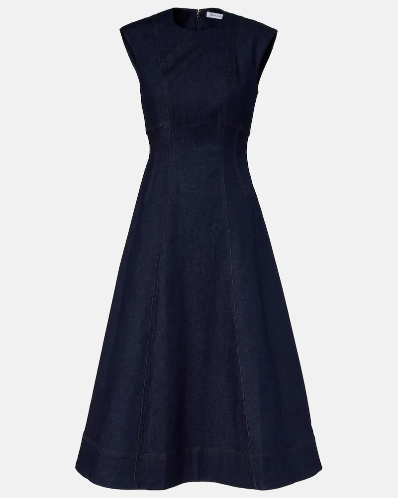 Veronica Beard Midikleid Dulce aus Denim Blau