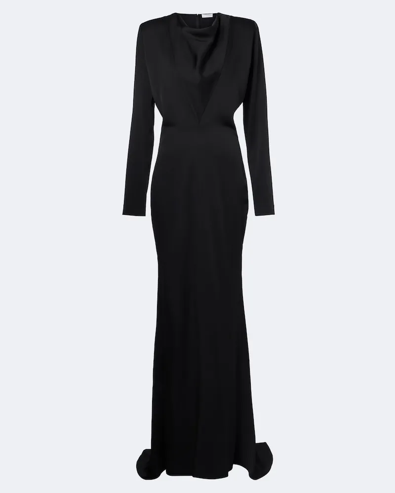 Stella McCartney Robe aus Satin Schwarz