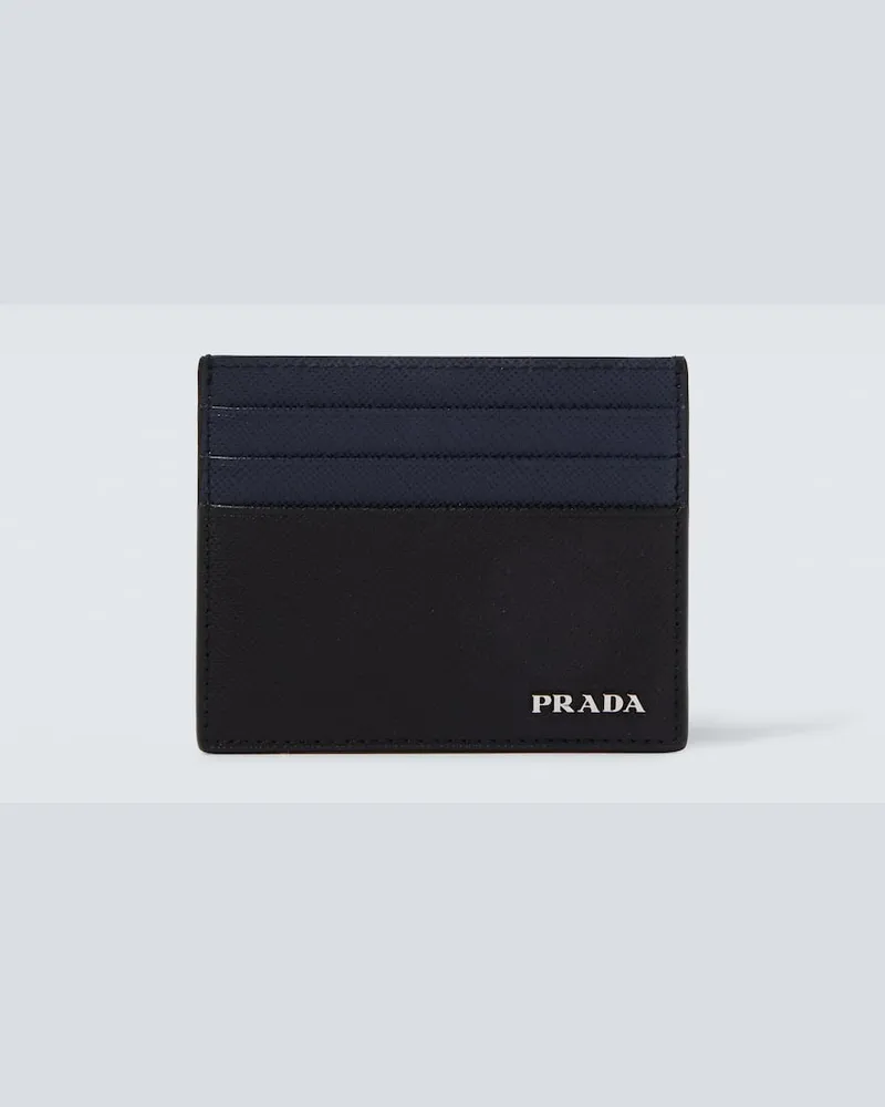 Prada Kartenetui aus Saffiano-Leder Schwarz