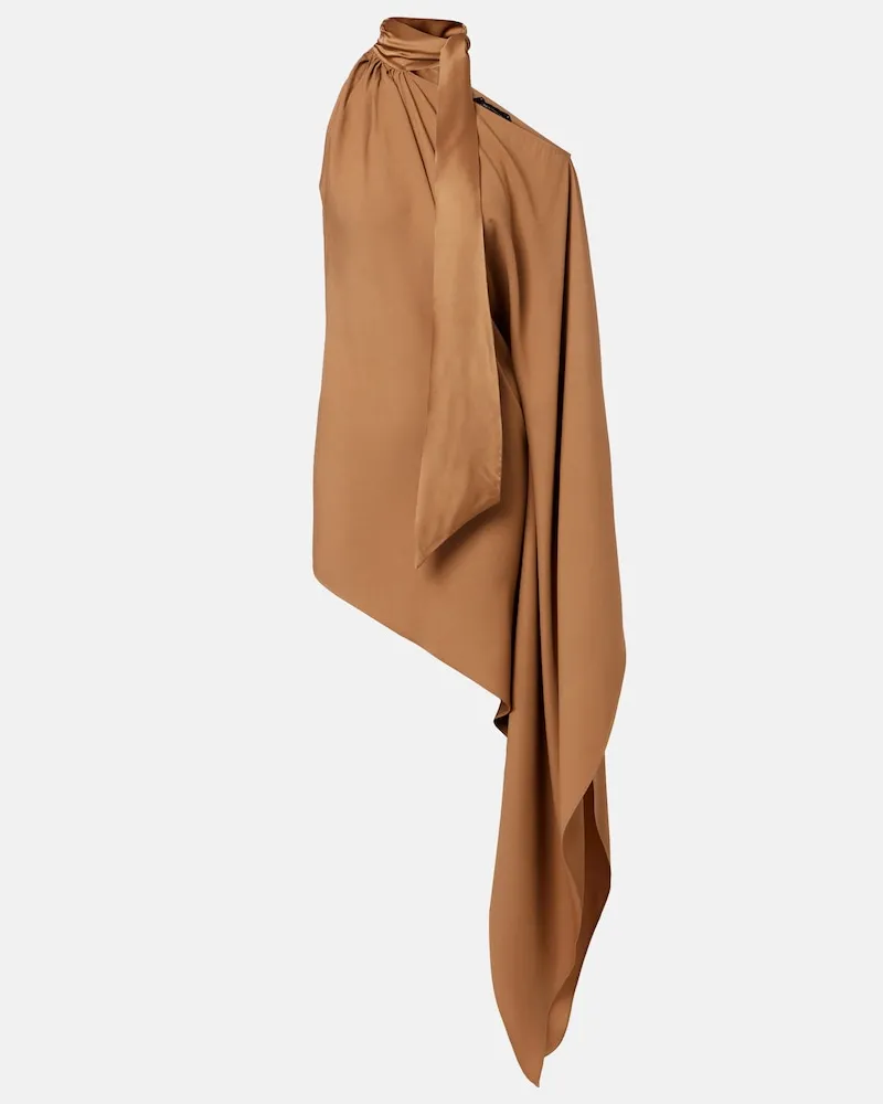 Taller Marmo Minikleid Atlas aus Crêpe Beige