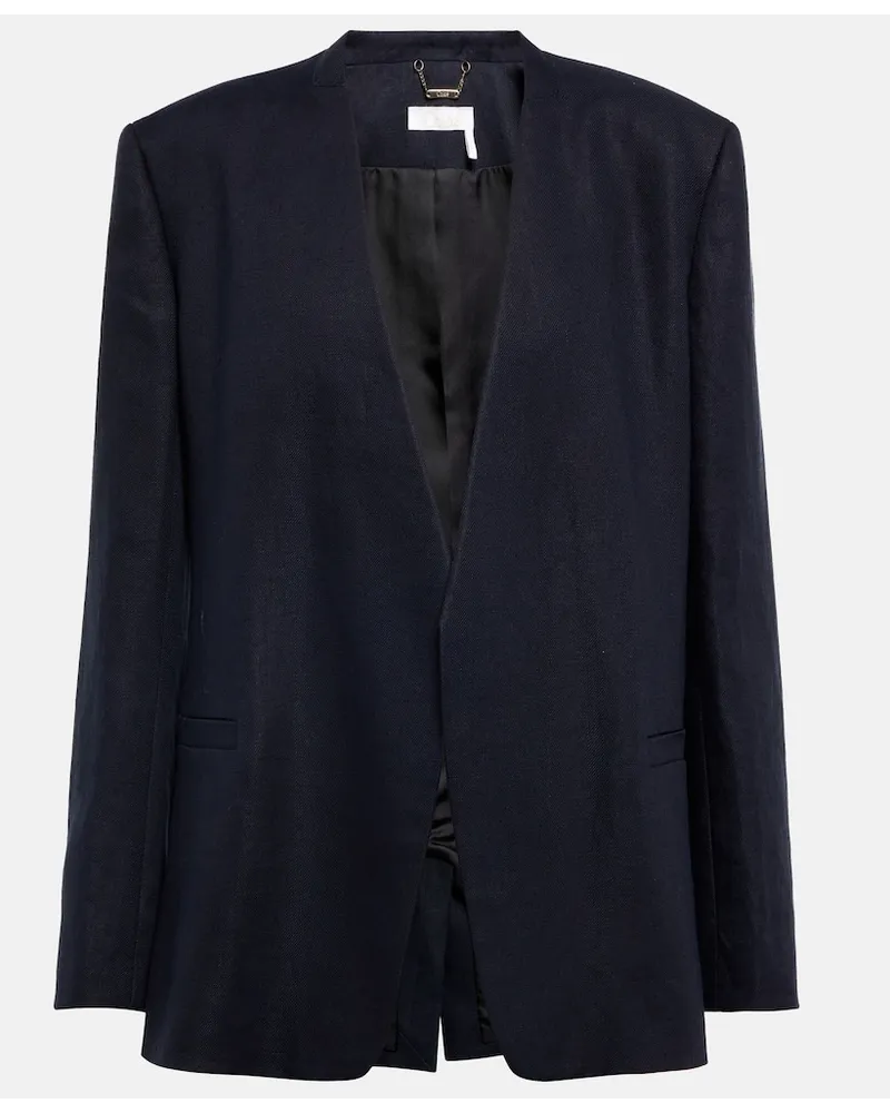 Chloé Chloe Blazer aus Leinen Blau