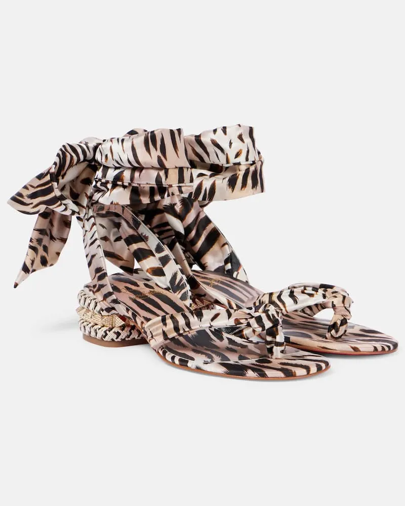 Christian Louboutin Sandalen Pyra Du Desert 30 aus Satin Rosa