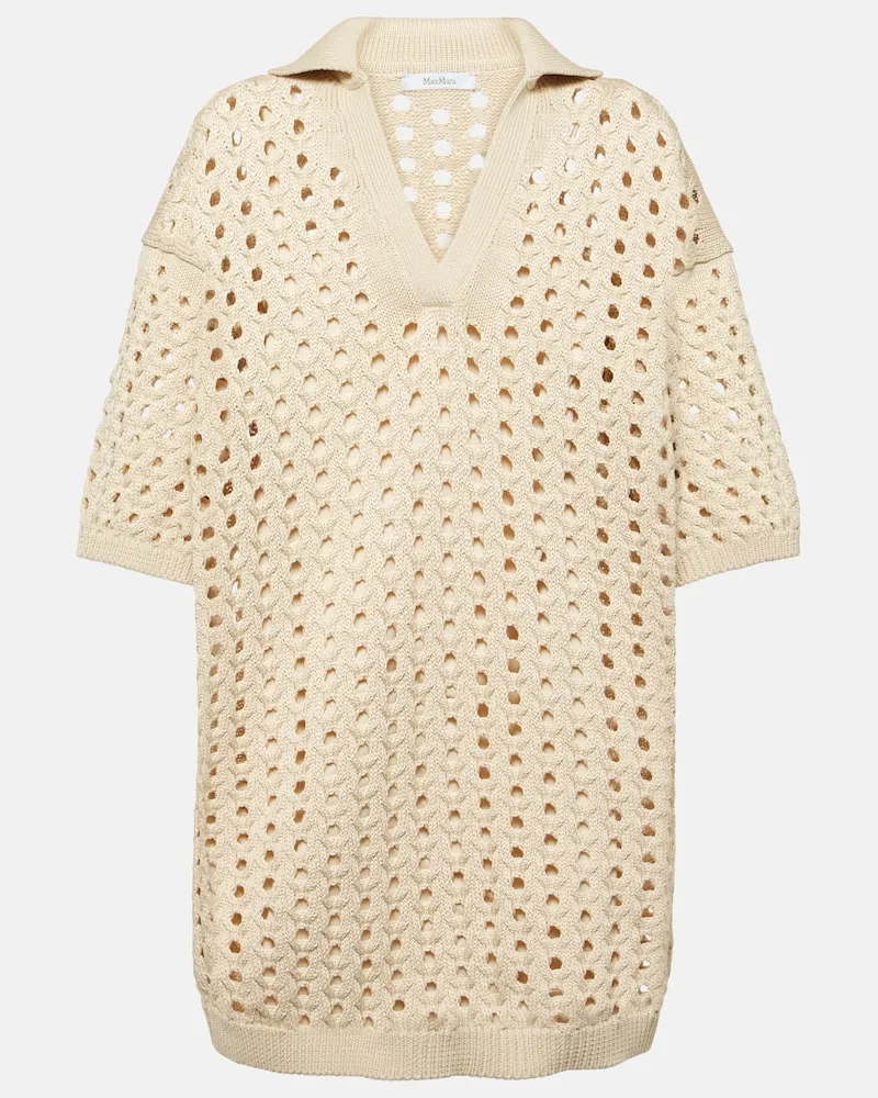 Max Mara Minikleid Urna aus Baumwolle Weiß