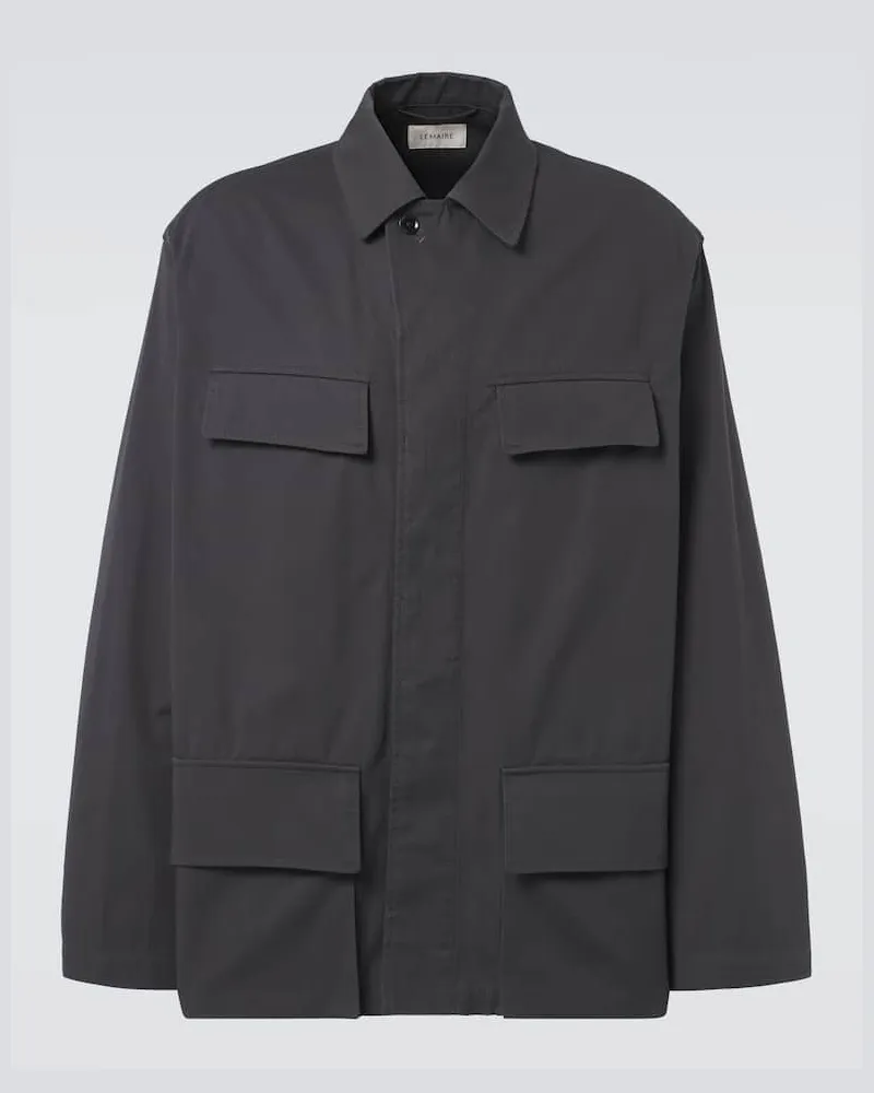 Christophe Lemaire Hemdjacke aus Baumwoll-Twill Schwarz