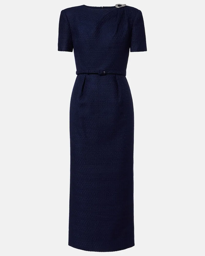 Roland Mouret Midikleid aus Bouclé Blau