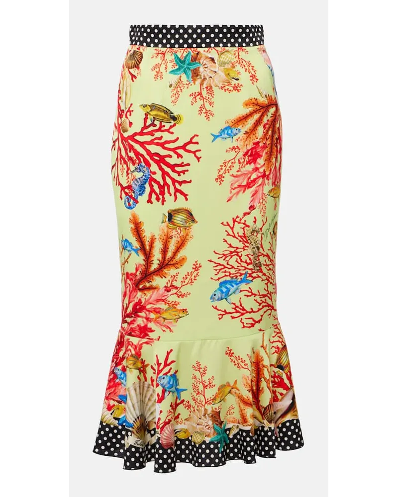 Dolce & Gabbana Midirock Capri aus einem Seidengemisch Multicolor