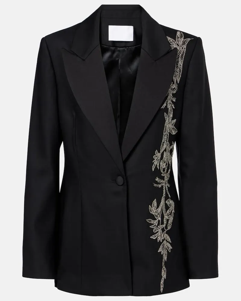 COSTARELLOS Verzierter Blazer Lesia aus einem Wollgemisch Schwarz