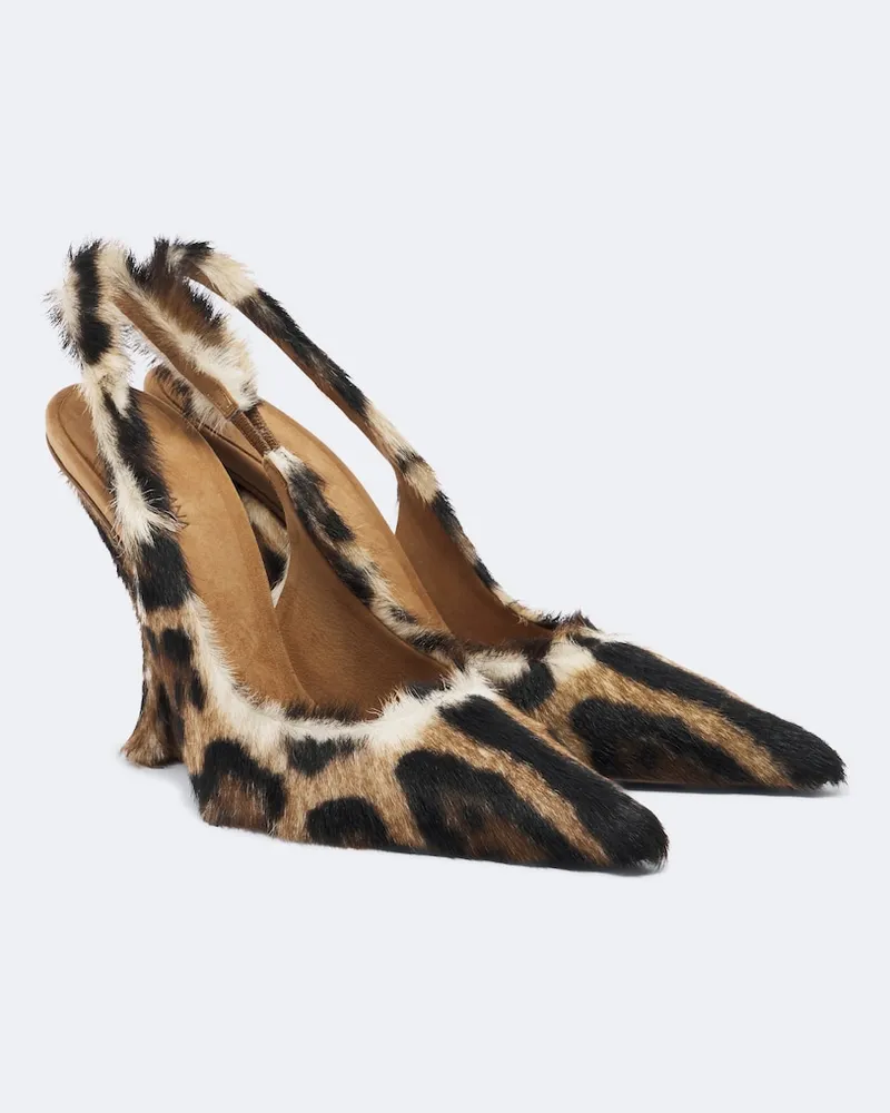Dolce & Gabbana Slingback-Pumps aus Kalbshaar Braun