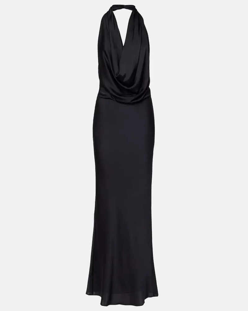 STAUD Robe Poppi aus einem Seidengemisch Schwarz