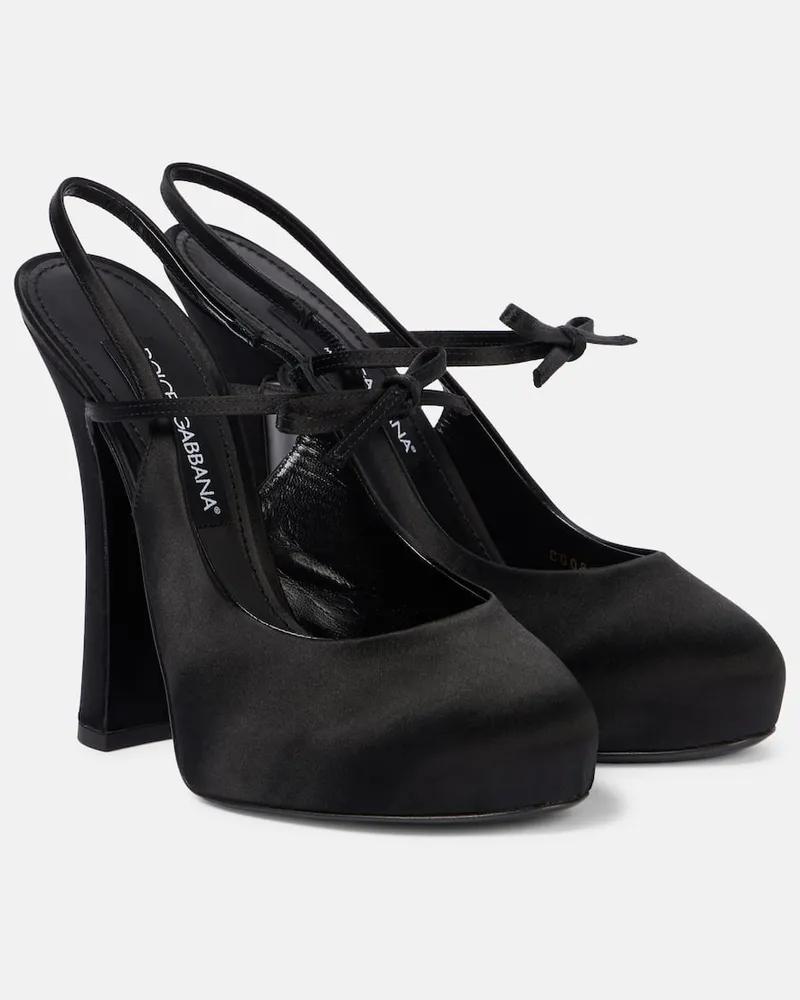 Dolce & Gabbana Slingback-Pumps Vally 105 aus Satin Schwarz