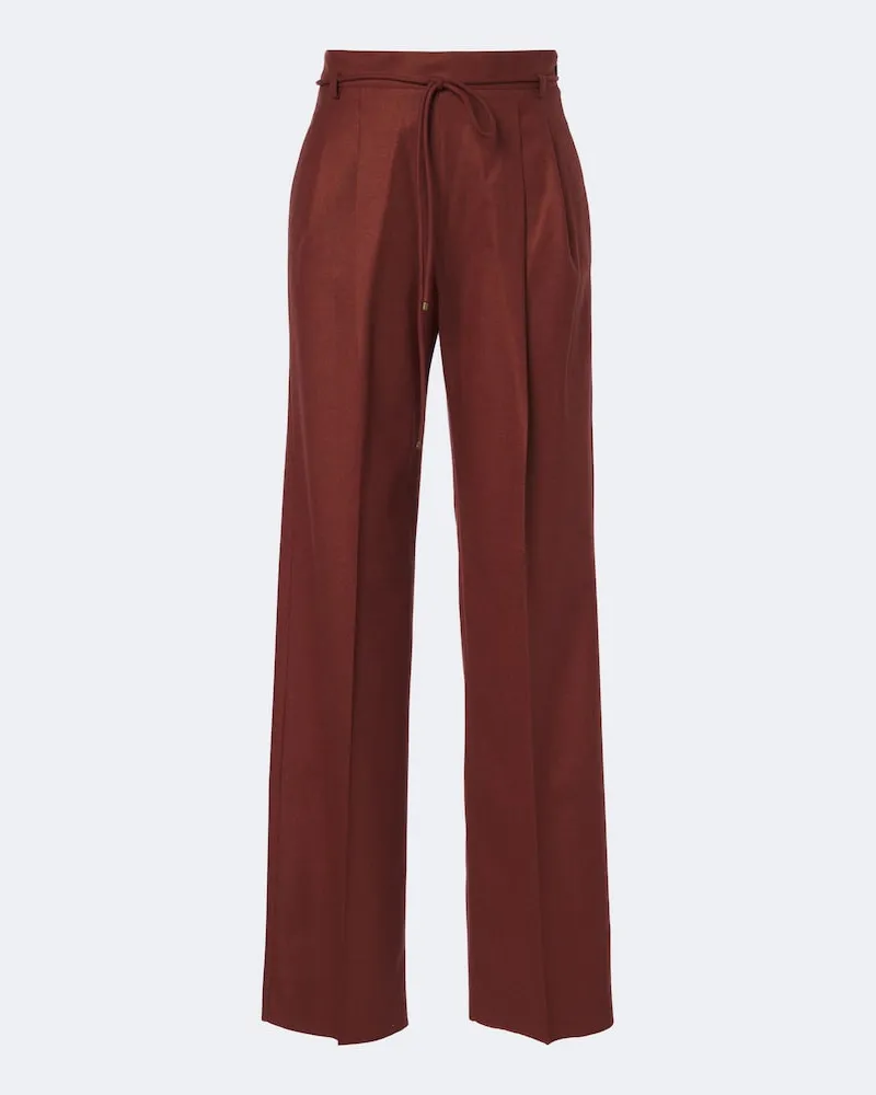 Max Mara Gerade Hose aus einem Kaschmirgemisch Braun