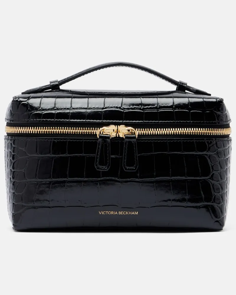 Victoria Beckham Kosmetiketui Vanity aus Leder Schwarz