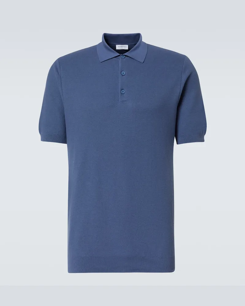Sunspel Polohemd aus Baumwolle Blau