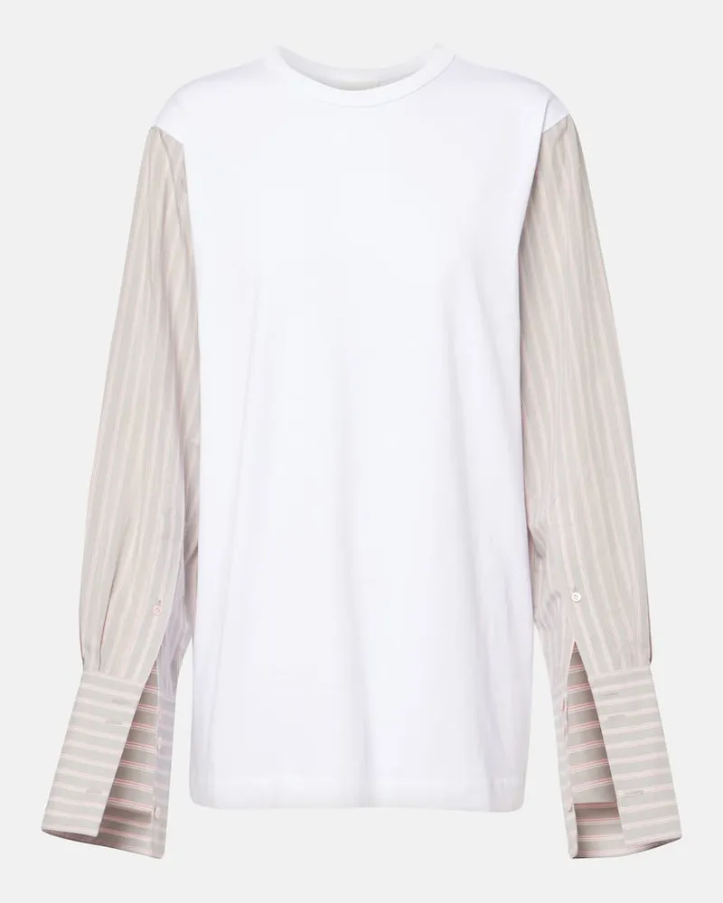 Dries van Noten T-Shirt aus einem Baumwollgemisch Weiß