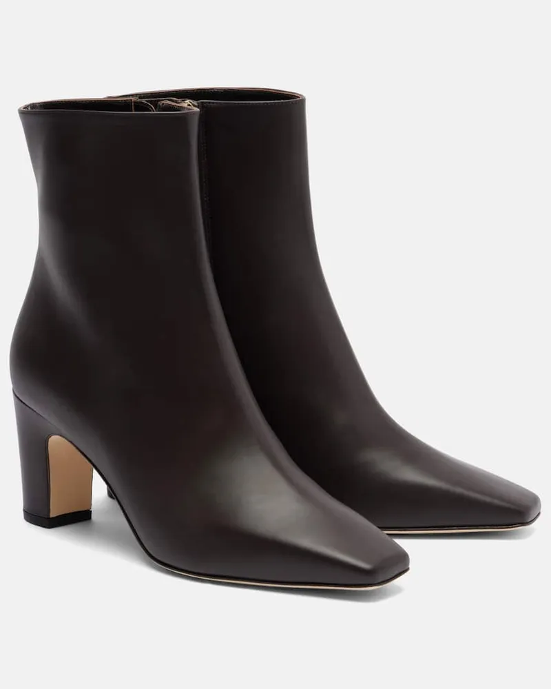 Manolo Blahnik Ankle Boots Ofaralo 70 aus Leder Braun