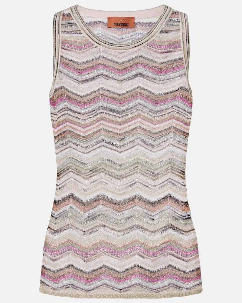 Missoni Top aus Lamé mit Pailletten Multicolor