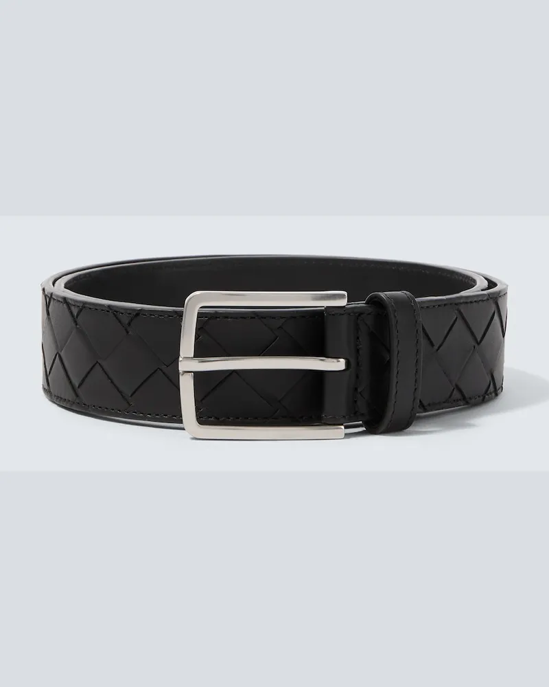 Bottega Veneta Gürtel Intrecciato aus Leder Schwarz