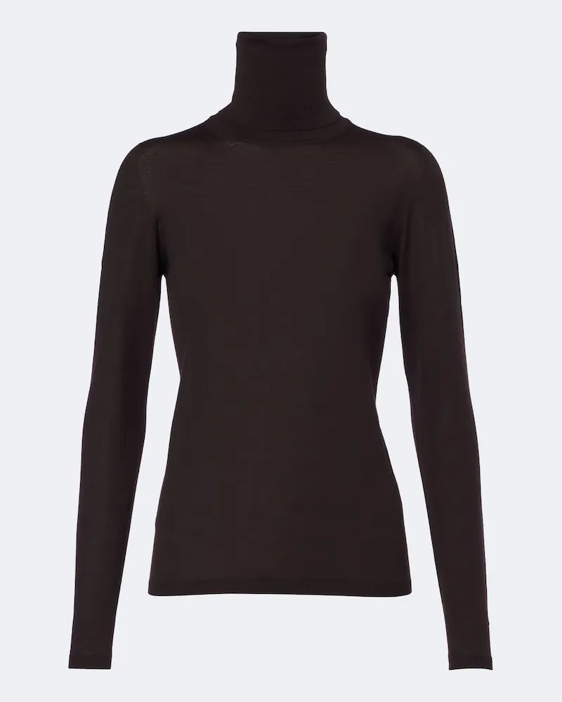 Max Mara Rollkragenpullover aus Schurwolle Braun