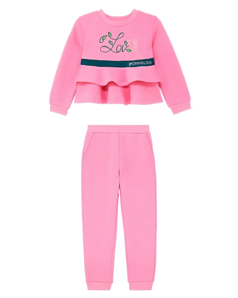 Monnalisa Set aus Sweatshirt und Jogginghose Pink