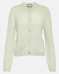 Gucci Cardigan Interlocking G aus Kaschmir Gruen