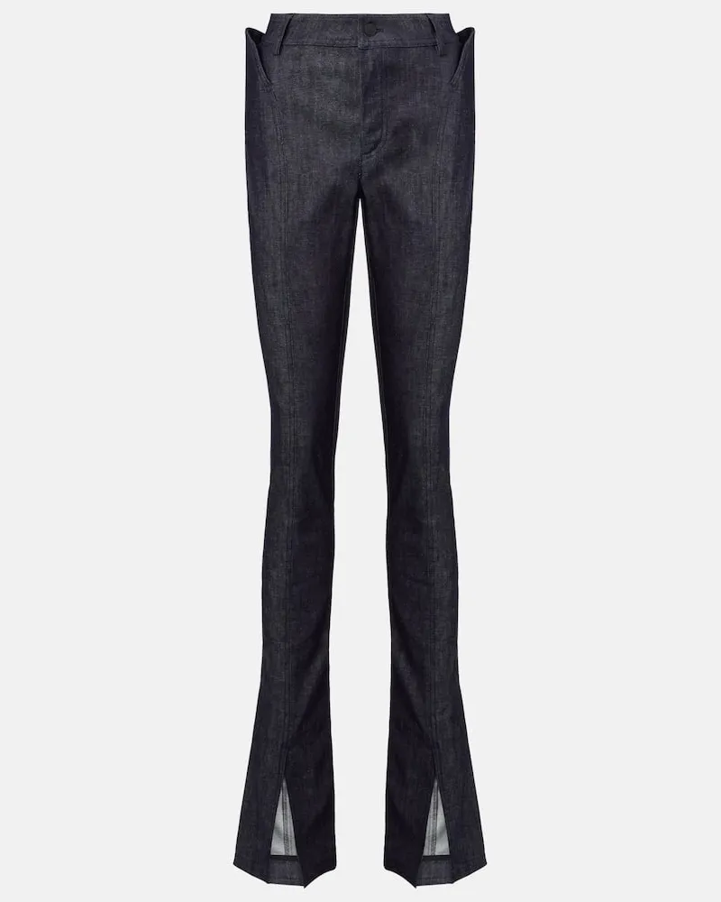 Thierry Mugler High-Rise Skinny Jeans Blau