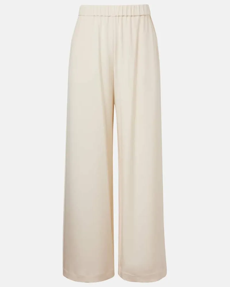 Max Mara Weite Hose Bonn aus einem Seidengemisch Weiß