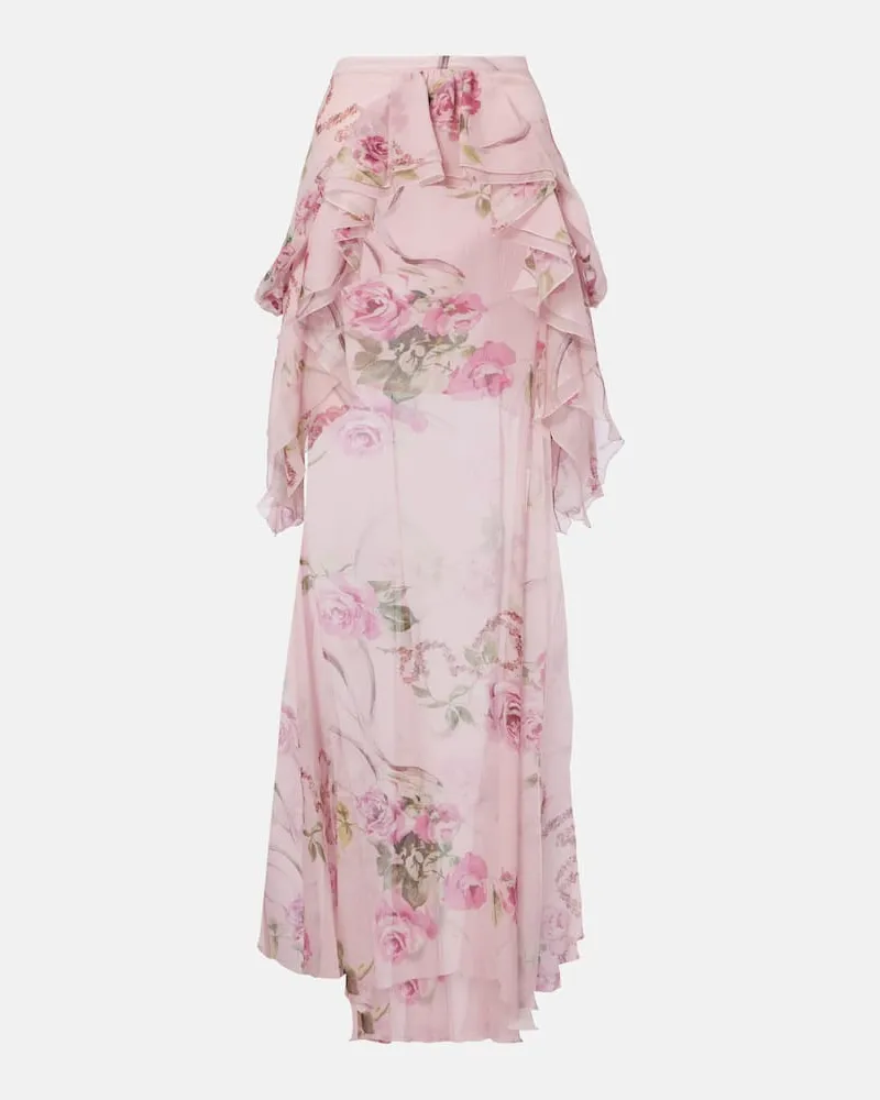 Blumarine Maxirock aus Seide Rosa