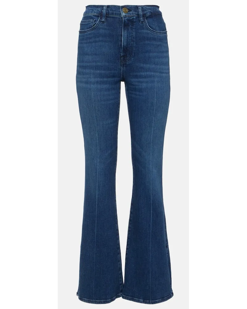 Frame Denim High-Rise Flared Jeans Le Easy Flare Blau