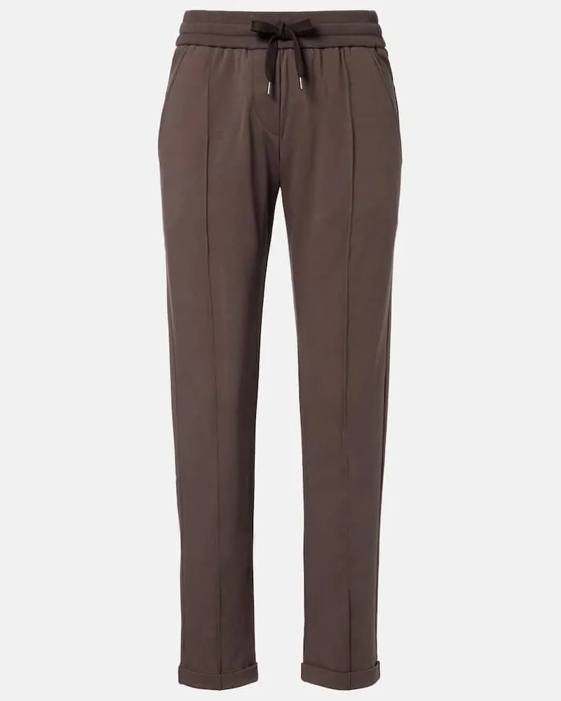 Brunello Cucinelli Jogginghose Monili aus Baumwolle Braun