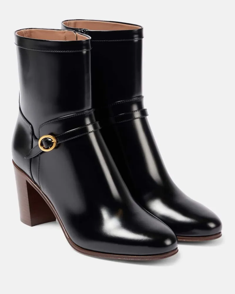 Valentino Garavani Ankle Boots Pattie 75 aus Leder Schwarz