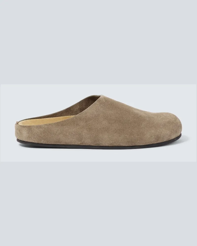 The Row Slippers Hugo aus Veloursleder Braun