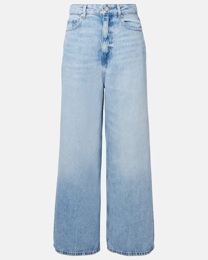 Ganni Mid-Rise Wide-Leg Jeans Blau