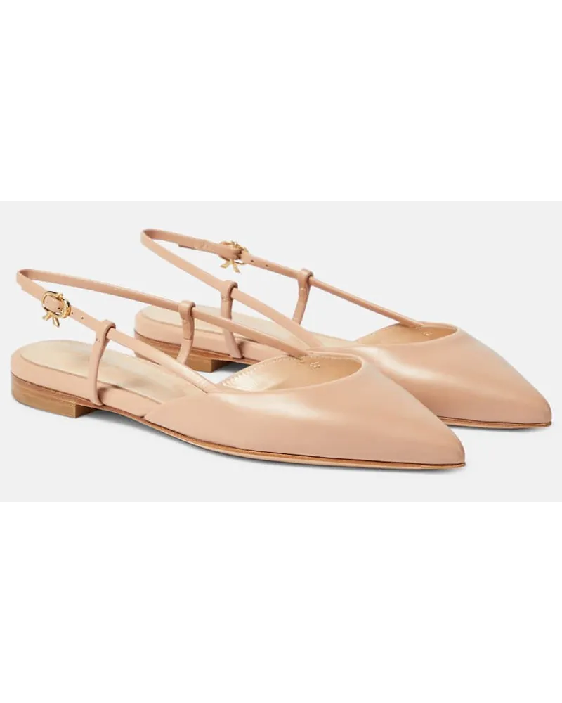 Gianvito Rossi Slingback-Ballerinas Ascent 05 aus Leder Beige