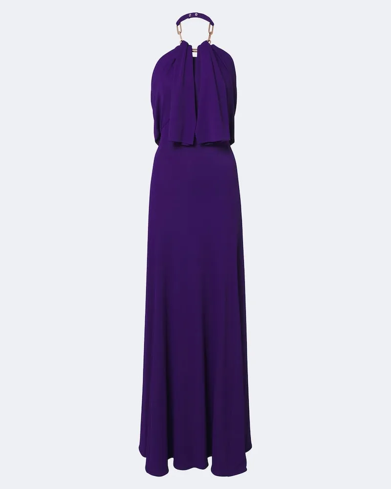 Paco Rabanne X Dinh Van verzierte Robe aus Crêpe Violett