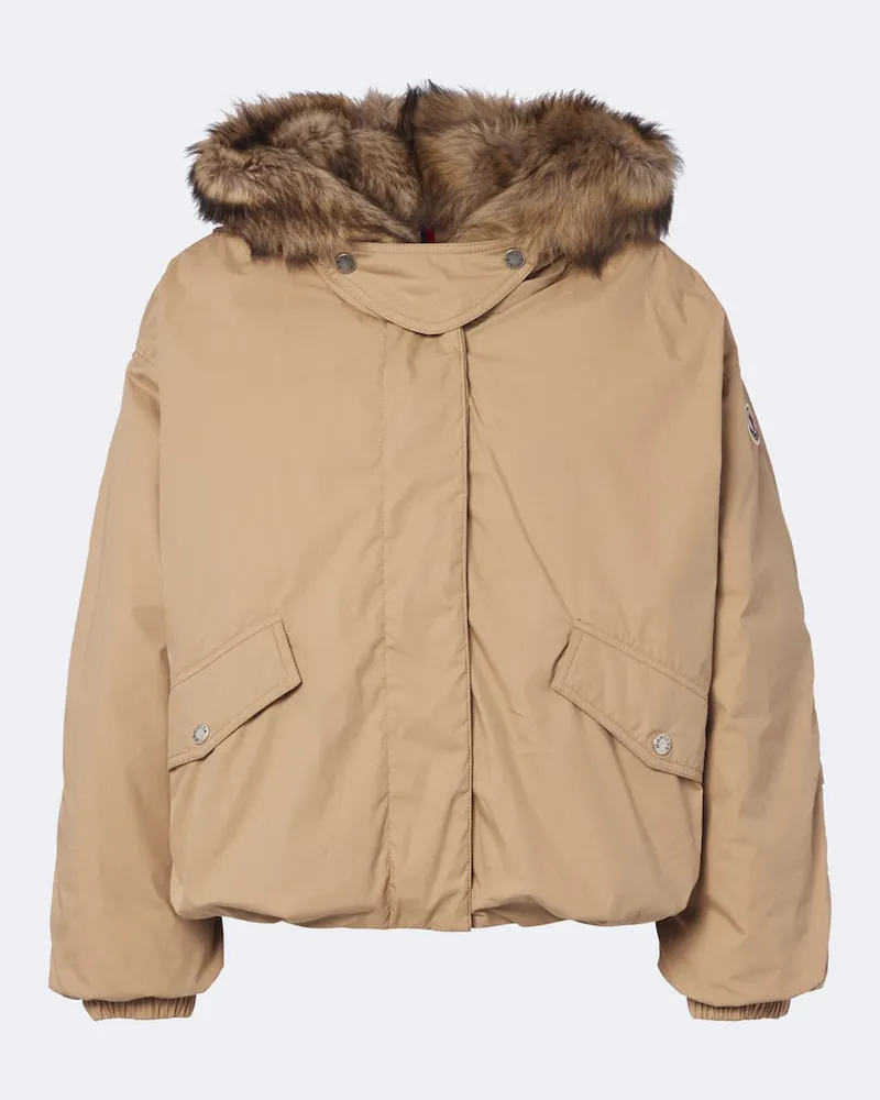 Moncler Daunenjacke mit Shearling Braun